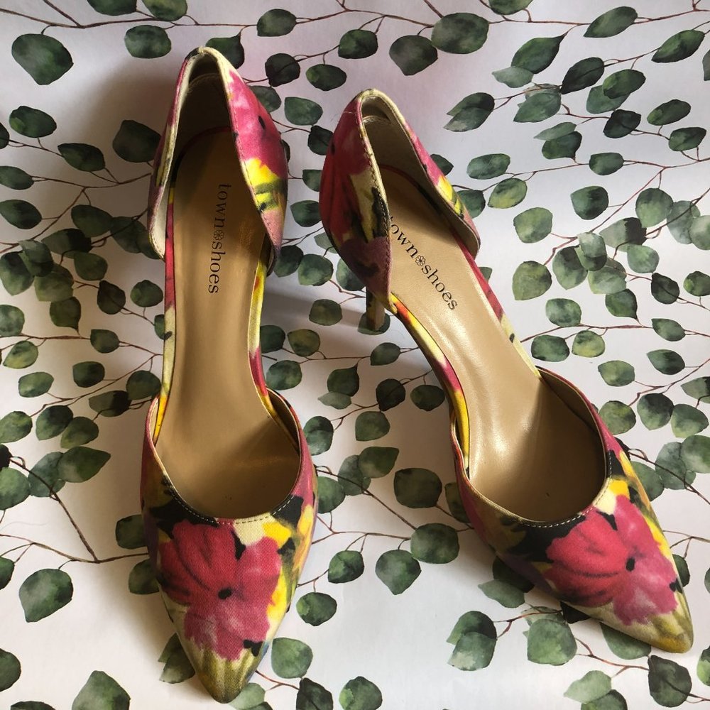 Floral Town Shoes /DSW Heels 6